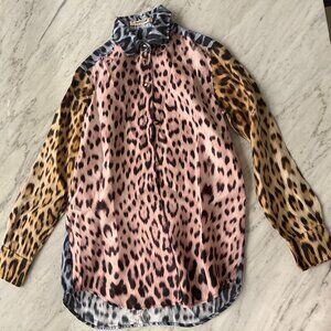 Roberto Cavalli Button Down Leopard Print, Size EU 38